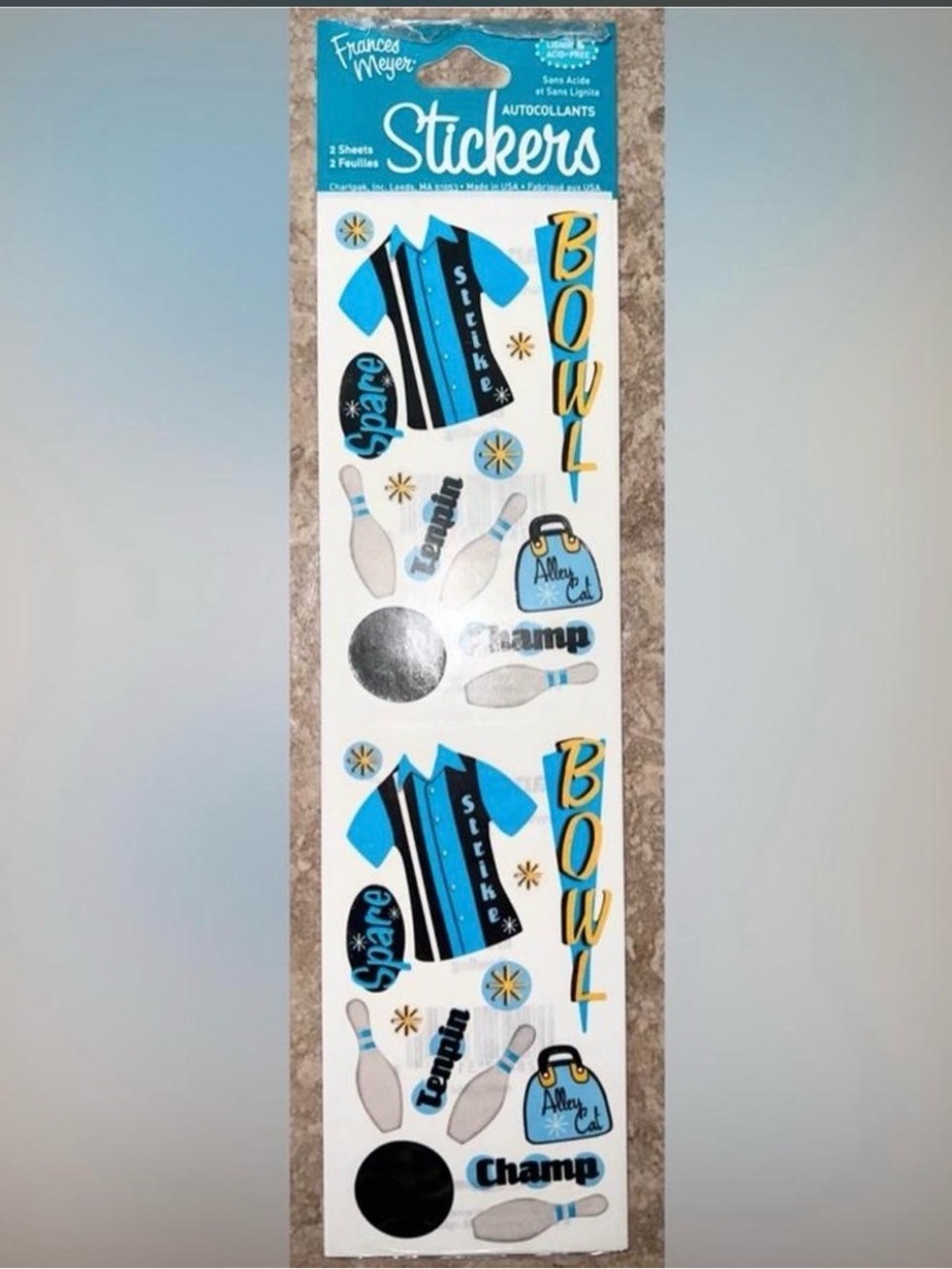 $1 Frances Meyer Bowling Sticker Sheet $1 WITH ANY $10 ORDER OR MORE